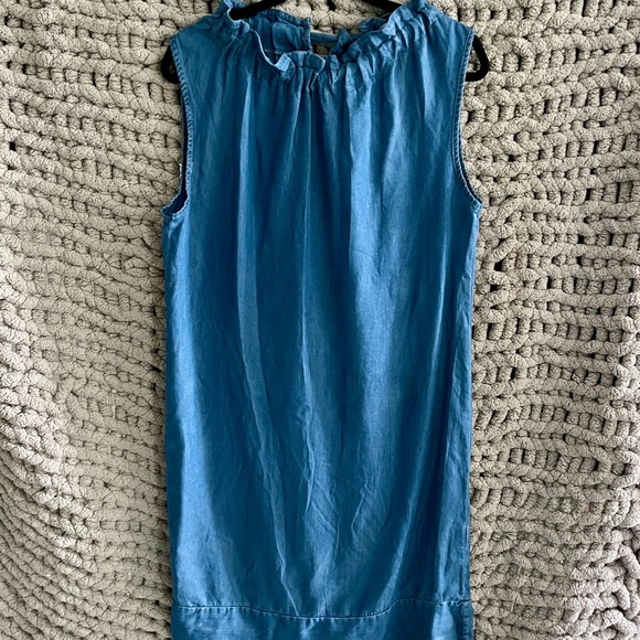Angela Mara Sleeveless Denim Dress with Ruffled Neckline Size Medium - Picture 1 of 10